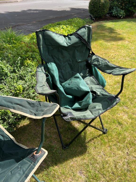 Set Of Four Folding Camp Chairs And Bags