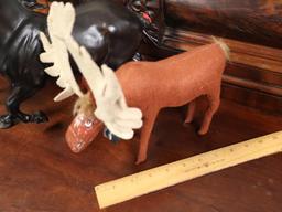 Two Breyer Horses and Annalee Mobilitee Holiday Moose