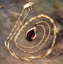 Ben Bridge Jewelers 14K Garnet Diamond Necklace