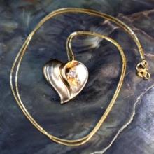 Vintage JC Penney Jewelers 14K Diamond Heart