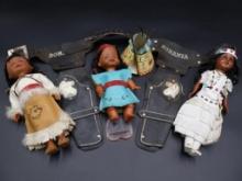 Vintage Halco Bonanza Leather Holster & Native Dolls