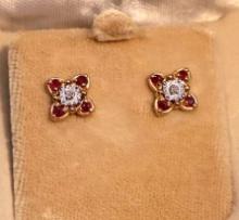 World Pacific Jewelry 14K Gold Garnet Diamond