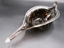 Art Glass "Leopard" Modern Shape Console Bowl