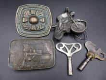 1970s Brass Motocross Belt Buckle and more