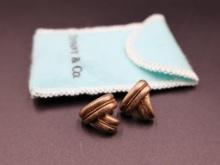 Tiffany and Co Sterling Silver 14K Gold "V Rope"