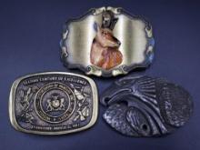 1995 EJC Eagle Head, Raintree Buck Head Belt Buckles