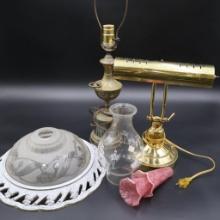 Brass Banker style Desk Lamp and More Lamp Pieces