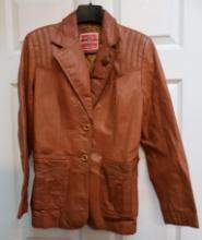 1970s Ms Pioneer womens lined Leather Coat