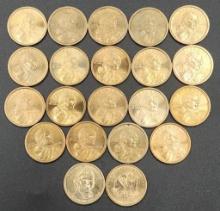 20 Sacagawea Dollar Coins And One President