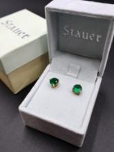 Stauer Lab Created 2ct Emerald Stud Earrings