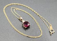 Kay Jewelers Cushion Cut Garnet and Diamond Necklace