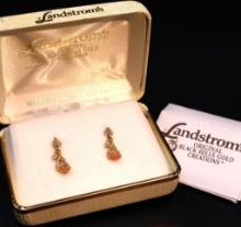 Landstroms Black Hills Marked Gold Floral Earrings