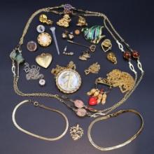 14k Marked 'Mom' Pendant and 1943 Walking Liberty Coin Pendant