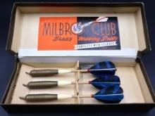 Vintage Milbro Club Brass Feather British Darts