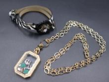 Origami Owl Twist Locket Double Wrap Leather Bracelet