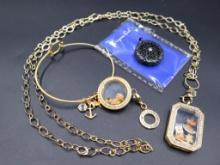 Origami Owl Rectangle Hinged Locket Convertible Chain