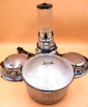 MCM Blender, Vintage Waffle Irons, and Large Pot