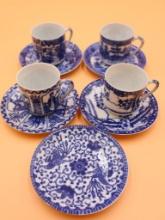Japanese Tea Cups Set with Secret Portrait