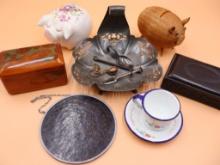 Jewelry Boxes, Piggy Banks, and Metal Decor