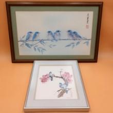 Two Hand Painted Watercolor and Signed Print