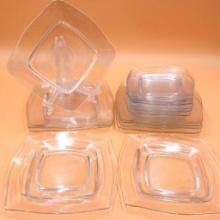 Opalescent Wavy Glass Dinner and Salad sized Plates