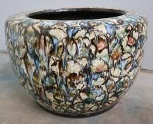 Large Vintage Drip Glaze Pot with Makers Mark