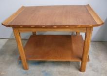 Vintage 60's MCM Sculpted Walnut Gondola Side Table by Lane