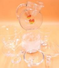 Vintage MCM Pitcher and Assorted Serving Dishes and Glassware