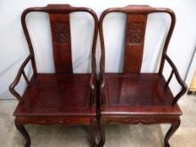 Pair of Vintage Hardwood Chairs