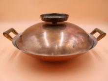 Large Ornate Copper Wok