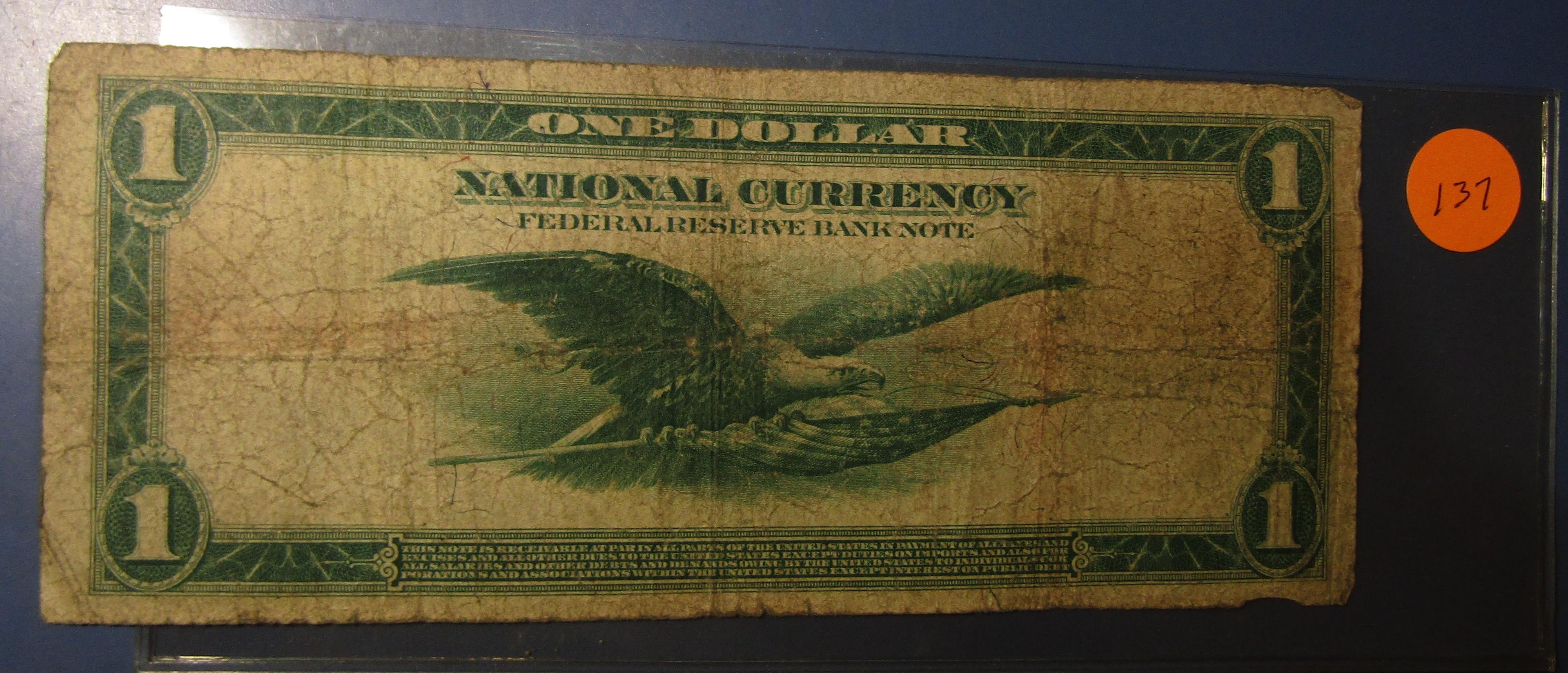 1914 $1.00 ATLANTA NATIONAL NOTE VG
