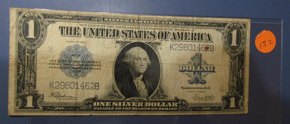 1923 $1.00 SILVER CERTIFICATE NOTE VG/FINE