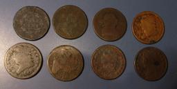 LOT OF EIGHT CULL HALF CENTS (8 COINS)