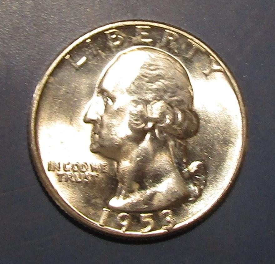 1953 WASHINGTON QUARTER GEM BU