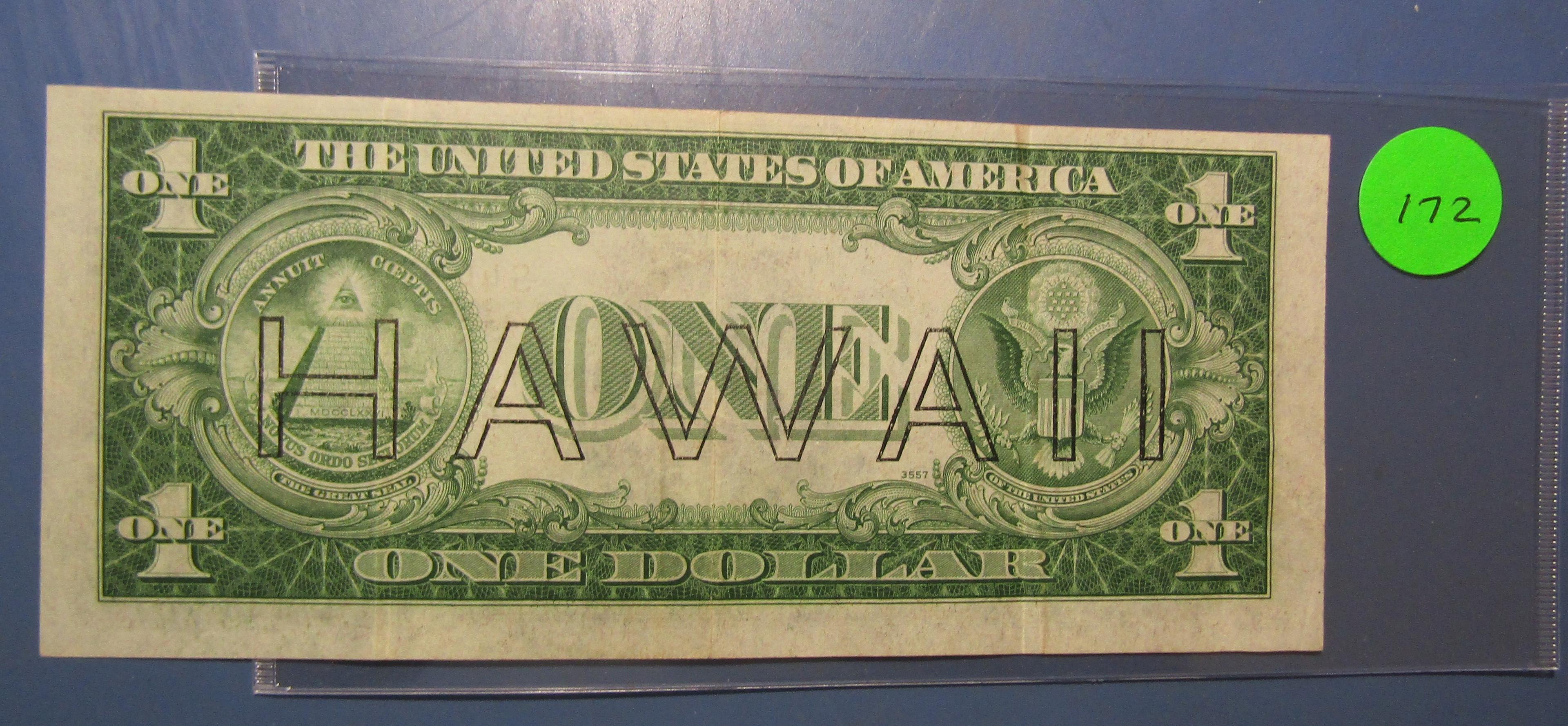 1935-A $1.00 HAWAII SILVER CERTIFICATE NOTE AU++++