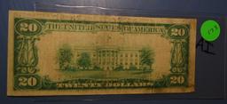 1929 $20.00 CHICAGO NATIONAL NOTE F/VF