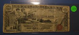 1896 $1.00 EDUCATIONAL SILVER CERTIFICATE NOTE (MAJOR FOLD TEARS)