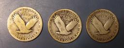 LOT OF THREE MISC. DATE S.L. QUARTERS AVE. CIRC. (3 COINS)