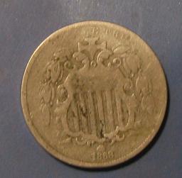 1868 SHIELD NICKEL GOOD