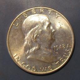 1948 FRANKLIN HALF DOLLAR AU-58