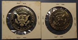 LOT OF 1987-D UNC & 1987-S PROOF CLAD KENNEDY HALF DOLLARS (2 COINS)