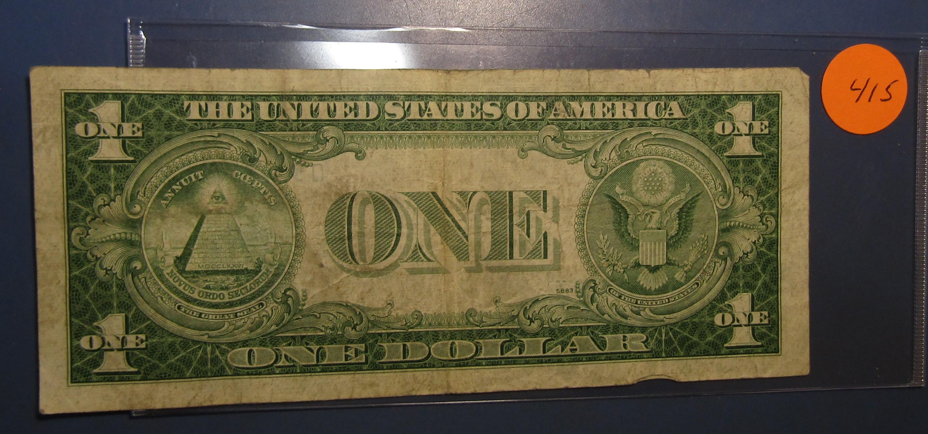 1935-F $1.00 SILVER CERTIFICATE NOTE FINE