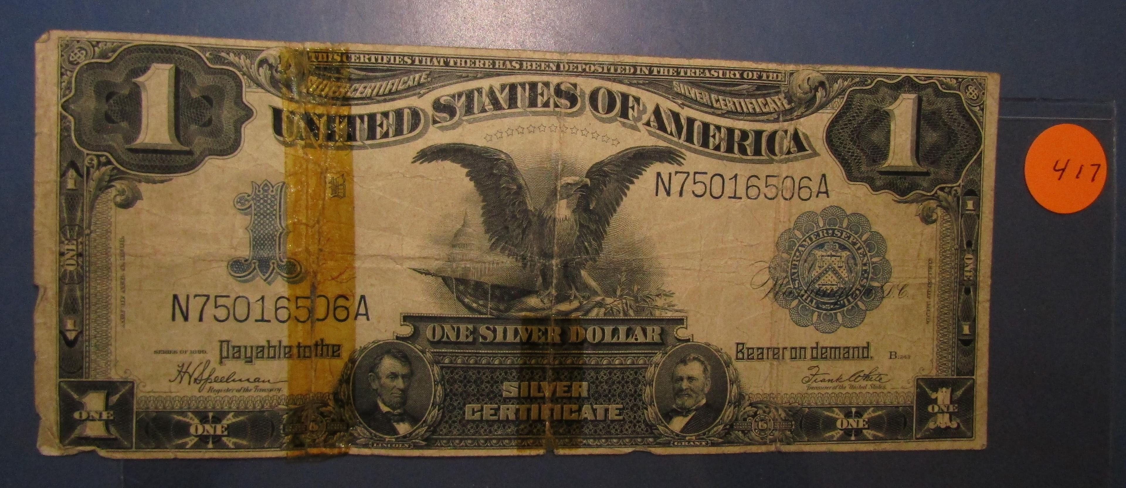 1899 $1.00 BLACK EAGLE NOTE POOR