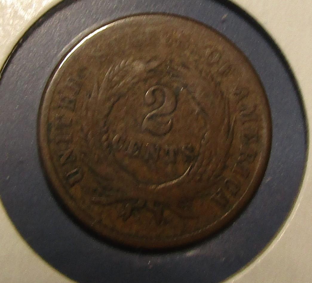 1864 LARGE MOTTO TWO CENTS GOOD