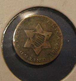 1852 THREE CENT SILVER G/VG