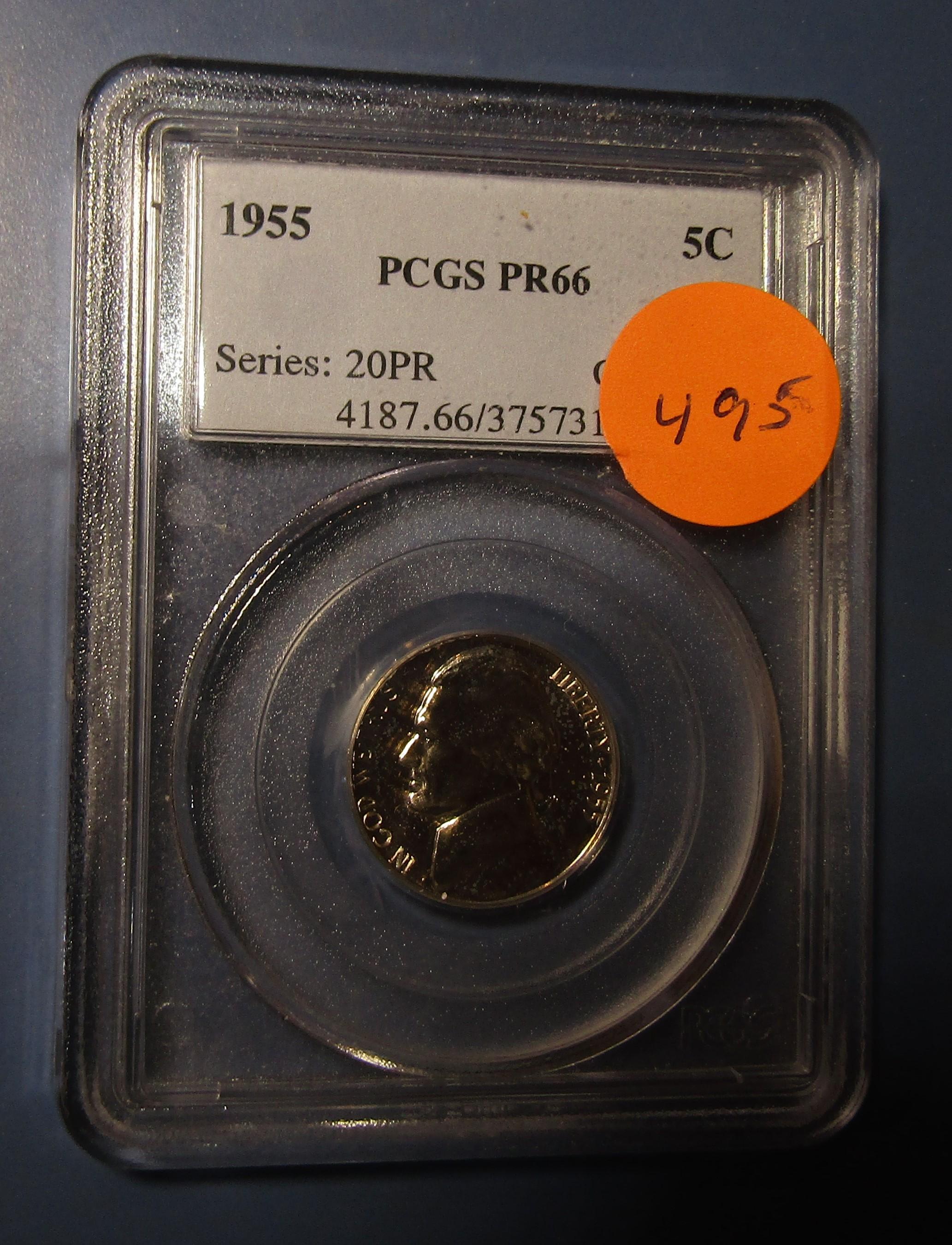 1955 NICKEL PCGS PR-66