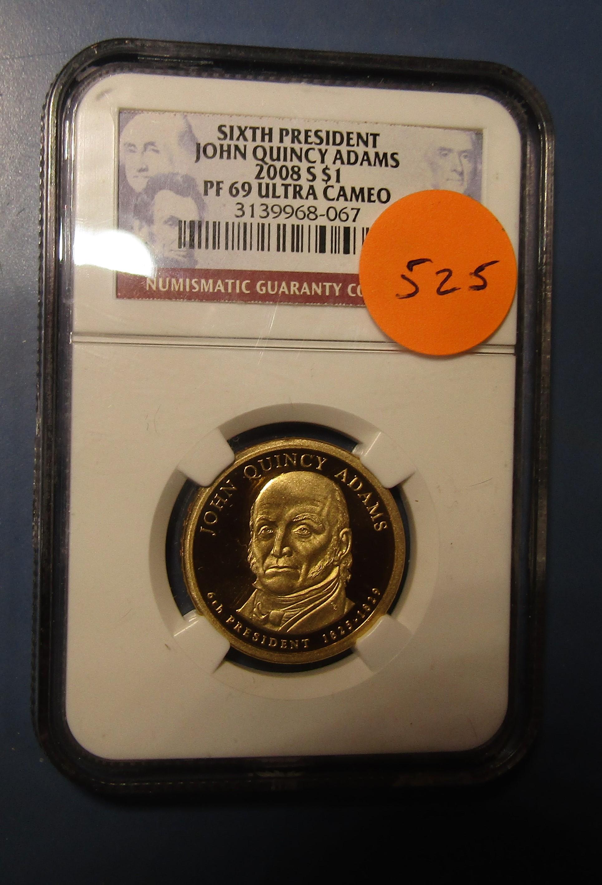 2008-S JOHN QUINCY ADAMS DOLLAR NGC PF-69 ULTRA CAMEO