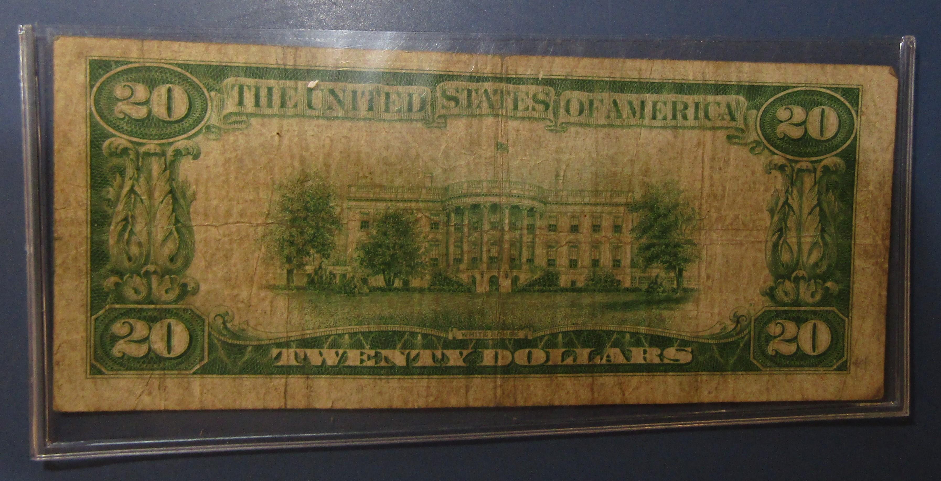 1929 $20.00 PHILADELPHIA NATIONAL NOTE FINE