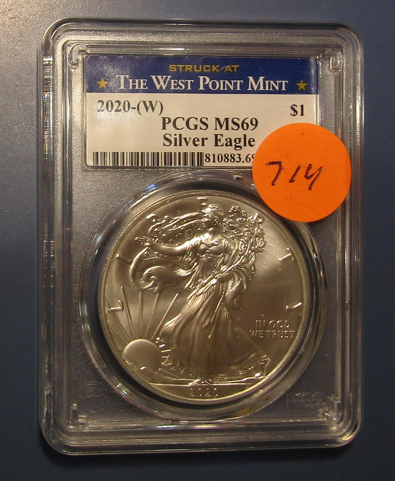 2020-W AMERICAN SILVER EAGLE PCGS MS-69