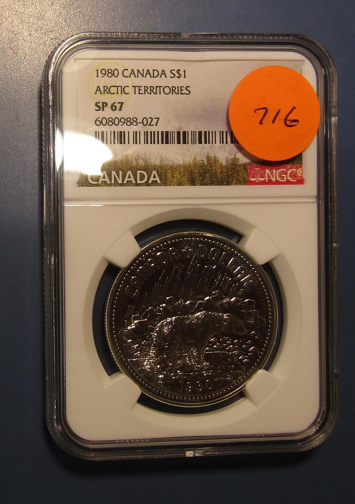 1980 CANADA ARCTIC TERRITORIES DOLLAR NGC SP-67